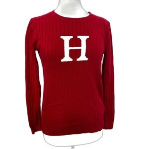 Y2K Tommy Hilfiger Red H Cable Knit Sweater - Women M - Holiday Winter
